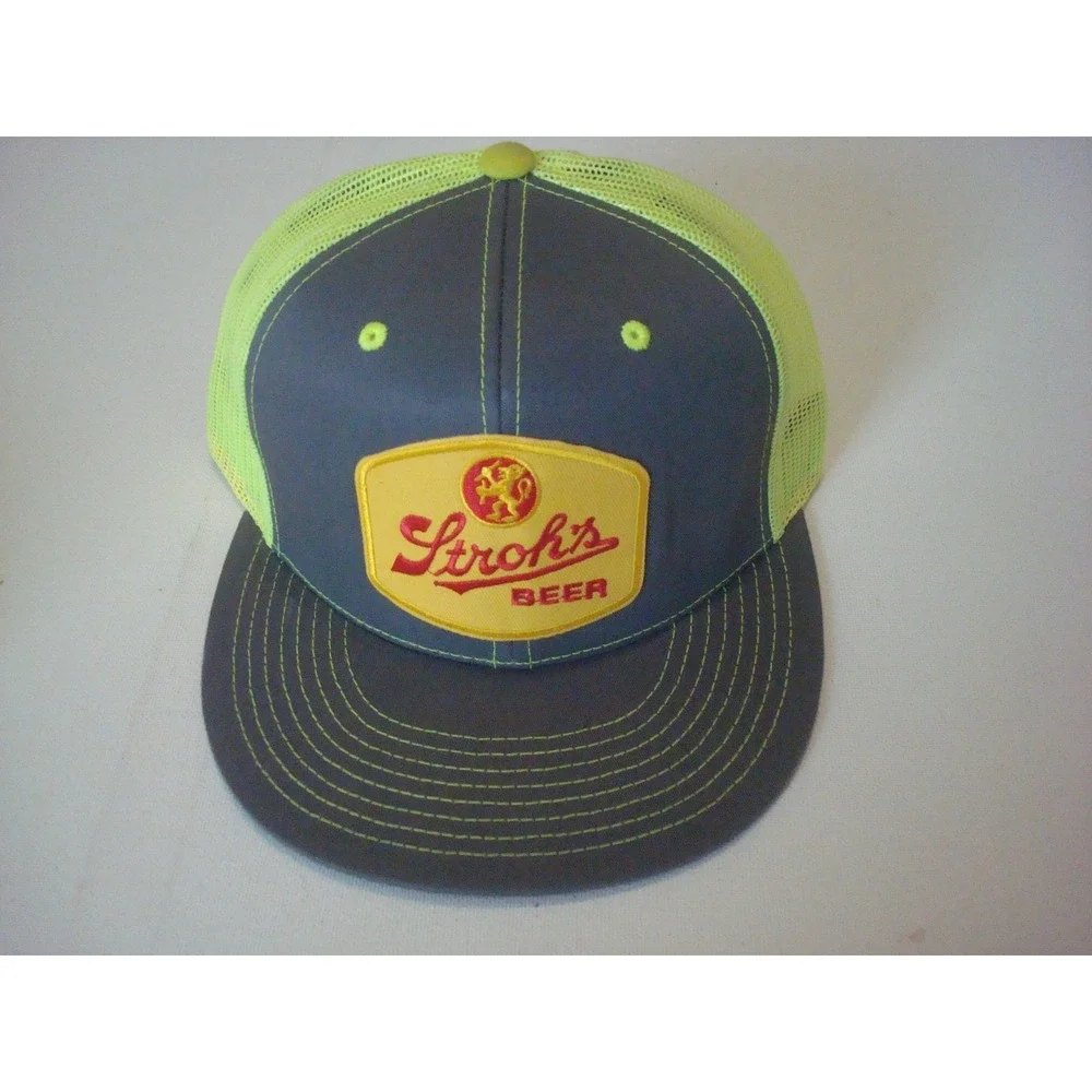 STROHS TRUCKER LIME BEER GOLF  SNAPBACK  BEACH 00S Y2K  HAT CAP VINTAGE  S2